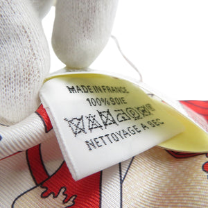 未使用 エルメス ツイリー FACTORY SUITE 063975S シルク ルージュ ブラン ブルー スカーフ 1221【中古】HERMES