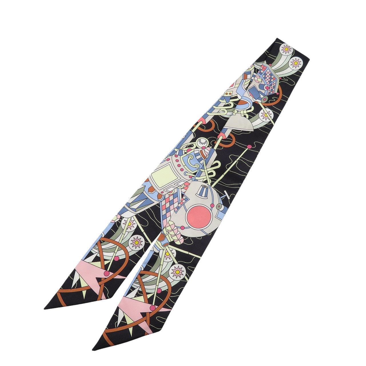 未使用 エルメス ツイリー ODYSSEY 2022年 シルク ノワール ブルーシエル スカーフ 1225【中古】HERMES