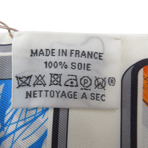 未使用 エルメス ツイリー ストーリー シルク ホワイト グレー レッド スカーフ 1226【中古】HERMES