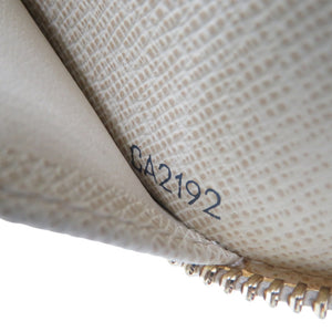 美品 ルイヴィトン ダミエアズール ジッピーオーガナイザー N60012 ゴールド金具 ホワイト ラウンドファスナー 長財布 1233【中古】LOUIS VUITTON