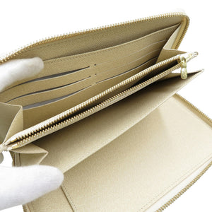 美品 ルイヴィトン ダミエアズール ジッピーオーガナイザー N60012 ゴールド金具 ホワイト ラウンドファスナー 長財布 1233【中古】LOUIS VUITTON