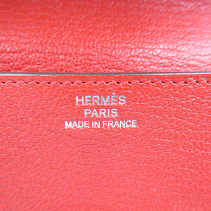 美品 エルメス ロウリス ルリ スリム シェーブル シルバー金具 ルージュクー Z刻印 コインケース 1259【中古】HERMES