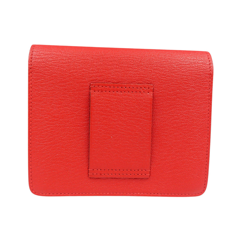 美品 エルメス ロウリス ルリ スリム シェーブル シルバー金具 ルージュクー Z刻印 コインケース 1259【中古】HERMES