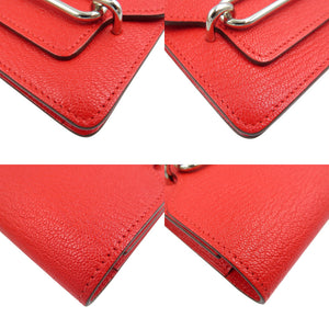 美品 エルメス ロウリス ルリ スリム シェーブル シルバー金具 ルージュクー Z刻印 コインケース 1259【中古】HERMES