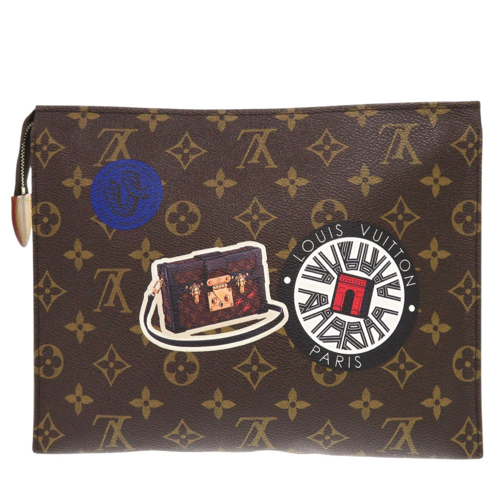 美品 ルイ ヴィトン ポッシュ トワレ ワールドツアー モノグラム M41438 ブラウン クラッチバッグ LV 1264【中古】LOUIS VUITTON