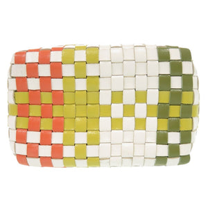 美品 サルヴァトーレフェラガモ ヴィンテージ ガンチーニ 編み込み DO-217225 レザー マルチカラー ハンドバッグ 1283【中古】Salvatore Ferragamo