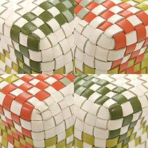 美品 サルヴァトーレフェラガモ ヴィンテージ ガンチーニ 編み込み DO-217225 レザー マルチカラー ハンドバッグ 1283【中古】Salvatore Ferragamo