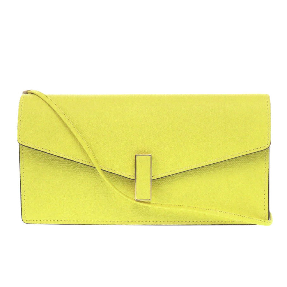 未使用 ヴァレクストラ イジィデ ポシェット レザー イエロー ショルダーバッグ 黄色 1299【中古】Valextra