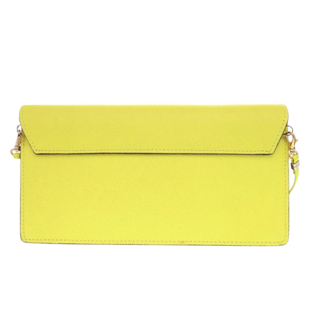 未使用 ヴァレクストラ イジィデ ポシェット レザー イエロー ショルダーバッグ 黄色 1299【中古】Valextra