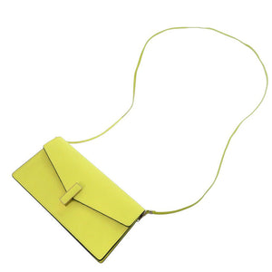 未使用 ヴァレクストラ イジィデ ポシェット レザー イエロー ショルダーバッグ 黄色 1299【中古】Valextra