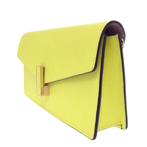 未使用 ヴァレクストラ イジィデ ポシェット レザー イエロー ショルダーバッグ 黄色 1299【中古】Valextra