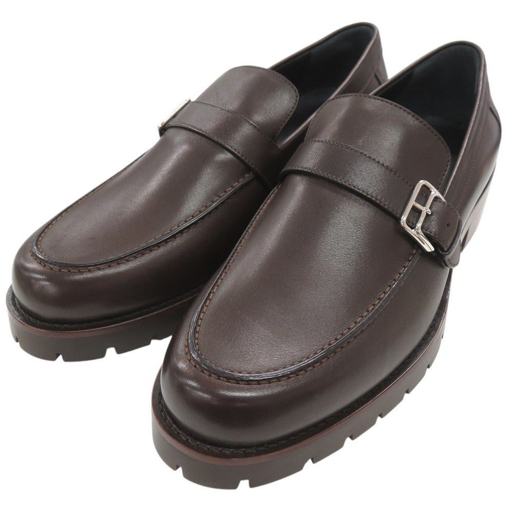未使用品 エルメス レザー ローファー ビジネス 革靴 ダークブラウン 1321【中古】HERMES