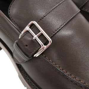 未使用品 エルメス レザー ローファー ビジネス 革靴 ダークブラウン 1321【中古】HERMES