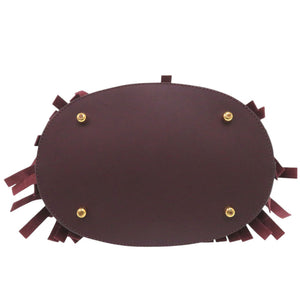 新品同様 バーバリー PRORSUM プローサム フリンジ スエード レザー ボルドー ワンショルダーバッグ 1323【中古】BURBERRY