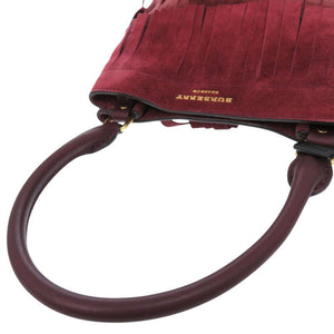 新品同様 バーバリー PRORSUM プローサム フリンジ スエード レザー ボルドー ワンショルダーバッグ 1323【中古】BURBERRY