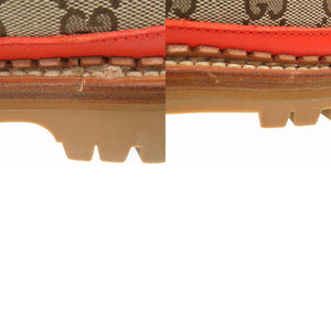 未使用品 GUCCI×THE NORTH FACE グッチ×ザノースフェイス ストレッキングブーツ GGキャンバス レザー オレンジ 1339【中古】GUCCI