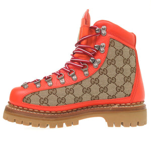 未使用品 GUCCI×THE NORTH FACE グッチ×ザノースフェイス ストレッキングブーツ GGキャンバス レザー オレンジ 1339【中古】GUCCI