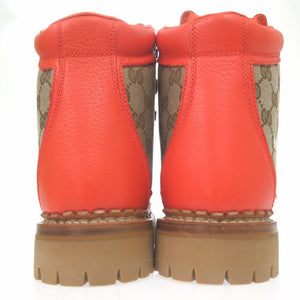 未使用品 GUCCI×THE NORTH FACE グッチ×ザノースフェイス ストレッキングブーツ GGキャンバス レザー オレンジ 1339【中古】GUCCI