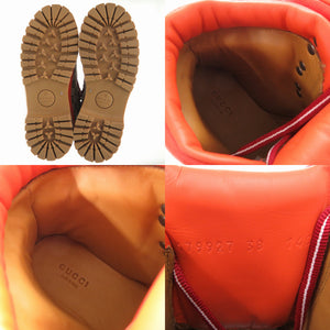 未使用品 GUCCI×THE NORTH FACE グッチ×ザノースフェイス ストレッキングブーツ GGキャンバス レザー オレンジ 1339【中古】GUCCI