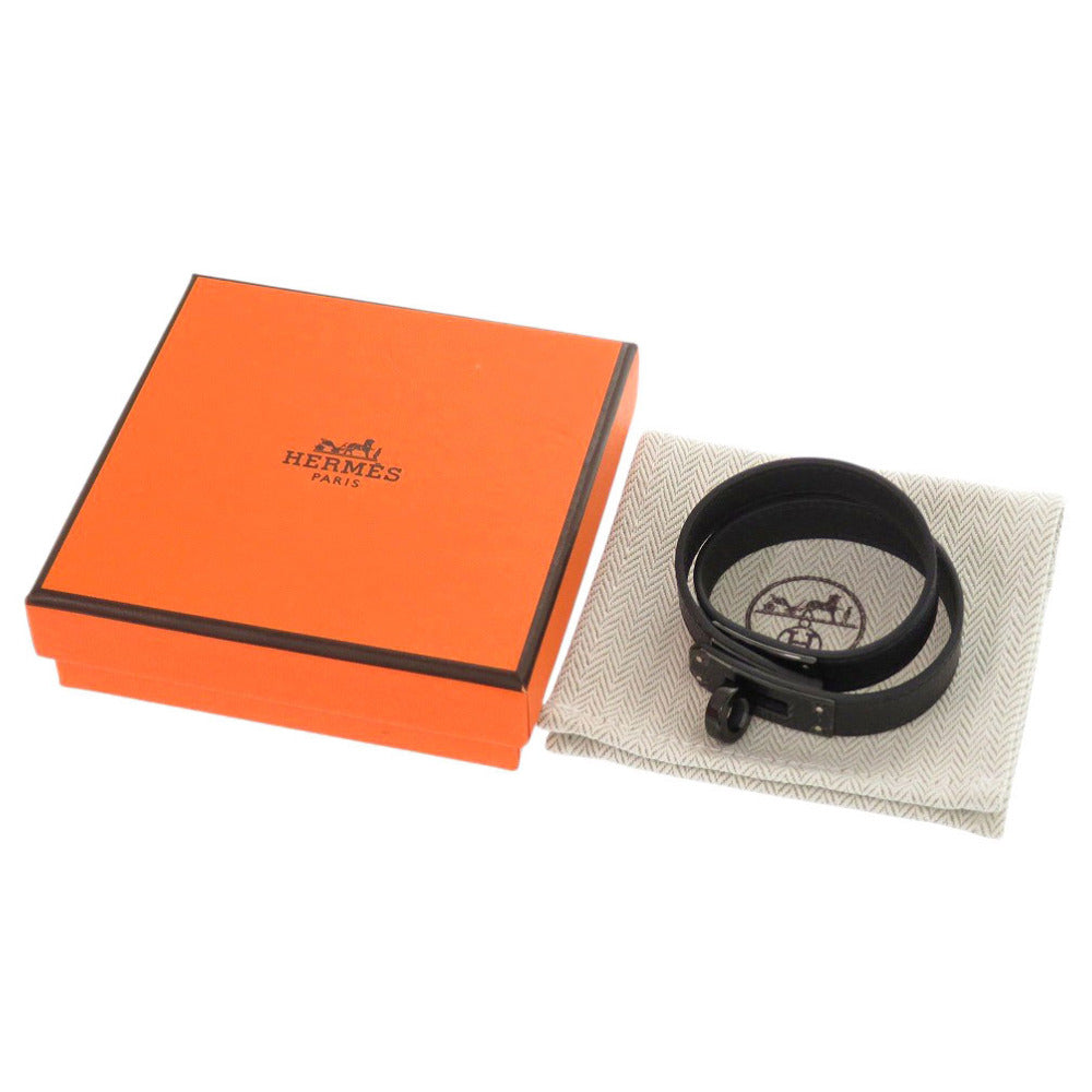 未使用 エルメス 2連 ケリー ドゥブルトゥール ソーブラック シェーブル ブラック W刻印(2024年製) ブレスレット 黒 1355【中古】HERMES