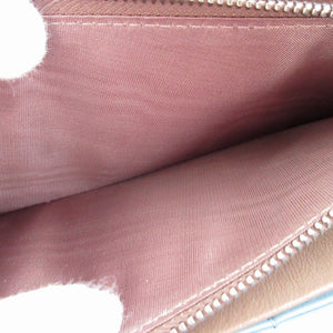 美品 ボッテガヴェネタ イントレチャート レザー 水色 ラウンドファスナー長財布 財布 1370【中古】BOTTEGA VENETA