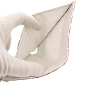 新品同様 クリスチャンディオール Caro ダリア ミニウォレット 花柄 S5173USQE_M933 レザー ピンク 二つ折り財布 1371【中古】Christian Dior