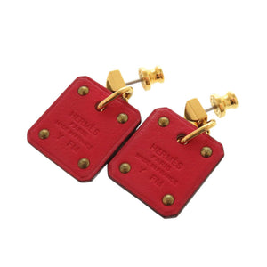 美品 エルメス アス ドゥ クール ヴォースイフト メタル ゴールド レッド Y刻印(2020年製) ピアス 1380【中古】HERMES