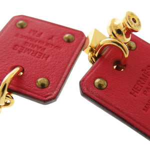 美品 エルメス アス ドゥ クール ヴォースイフト メタル ゴールド レッド Y刻印(2020年製) ピアス 1380【中古】HERMES