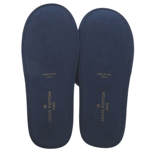 新品同様 ルイ ヴィトン スイート ライン ロゴ サテン ネイビー サイズ40-41 ルームシューズ LV 1386【中古】LOUIS VUITTON