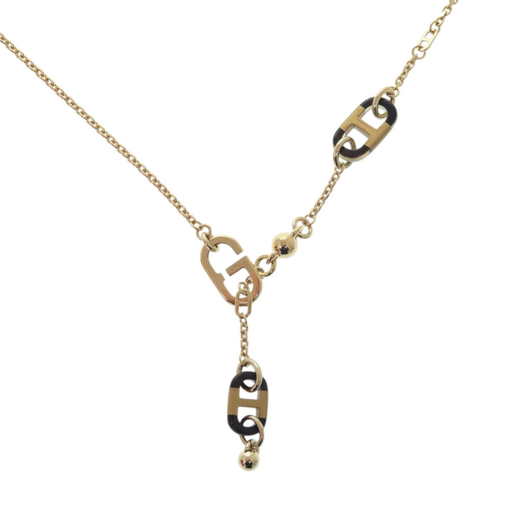 新品同様 エルメス シュル メール PM バッファローホーン/メタル ブラウン ネックレス 1388【中古】HERMES