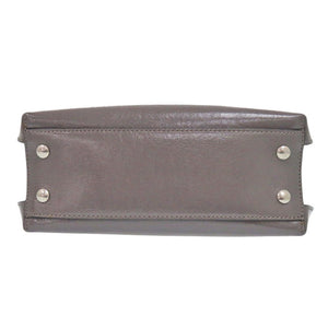 美品 バーバリー ソフトバナー 8006617 エナメル セピアグレー 2wayハンドバッグ 1390【中古】BURBERRY