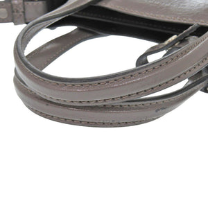 美品 バーバリー ソフトバナー 8006617 エナメル セピアグレー 2wayハンドバッグ 1390【中古】BURBERRY