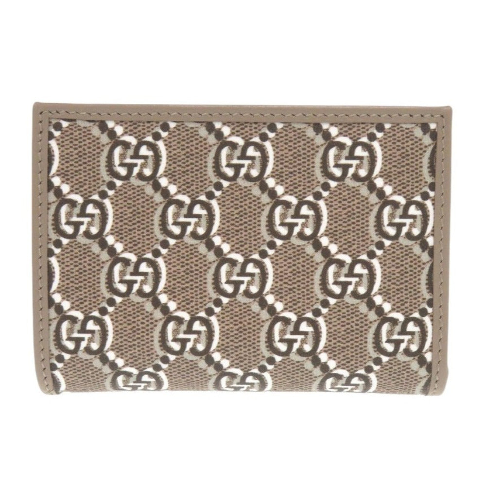 未使用 グッチ GGシャドウ ミディアムウォレット 795060 レザー ブラウン 二つ折り財布 1402【中古】GUCCI
