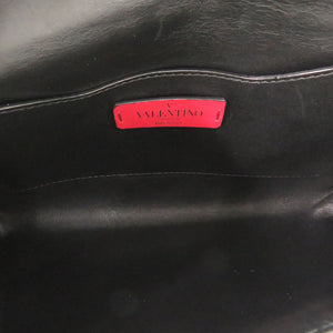 ヴァレンティノ ガラヴァーニ チェーンショルダー レザー ブラック ショルダーバッグ 黒 1403【中古】Valentino Garavani