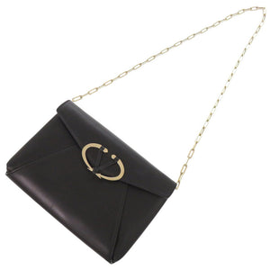 ヴァレンティノ ガラヴァーニ チェーンショルダー レザー ブラック ショルダーバッグ 黒 1403【中古】Valentino Garavani