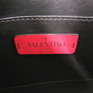 ヴァレンティノ ガラヴァーニ チェーンショルダー レザー ブラック ショルダーバッグ 黒 1403【中古】Valentino Garavani
