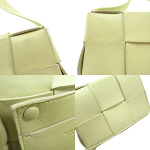 美品 ボッテガヴェネタ キャンディ カセット マキシイントレチャート レザー ライトグリーン ショルダーバッグ 1408【中古】BOTTEGAVENETA