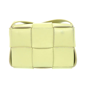 美品 ボッテガヴェネタ キャンディ カセット マキシイントレチャート レザー ライトグリーン ショルダーバッグ 1408【中古】BOTTEGAVENETA