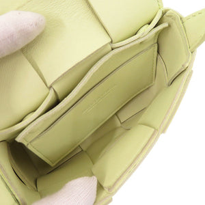 美品 ボッテガヴェネタ キャンディ カセット マキシイントレチャート レザー ライトグリーン ショルダーバッグ 1408【中古】BOTTEGAVENETA