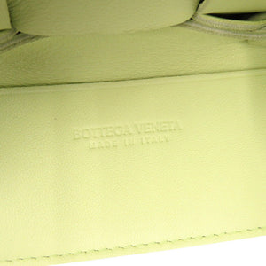 美品 ボッテガヴェネタ キャンディ カセット マキシイントレチャート レザー ライトグリーン ショルダーバッグ 1408【中古】BOTTEGAVENETA