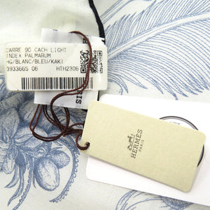 未使用品 エルメス カレ90 ヤシの目録 INDEX PALMARUMU スカーフ カシミヤ BLANK 1415【中古】HERMES