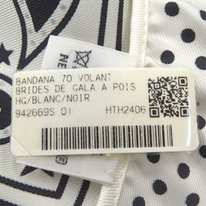 未使用品 エルメス カレ70 ブリッド ドゥ ガラ バンダナ Brides de Gala ドット フリル シルク BLANK 1416【中古】HERMES