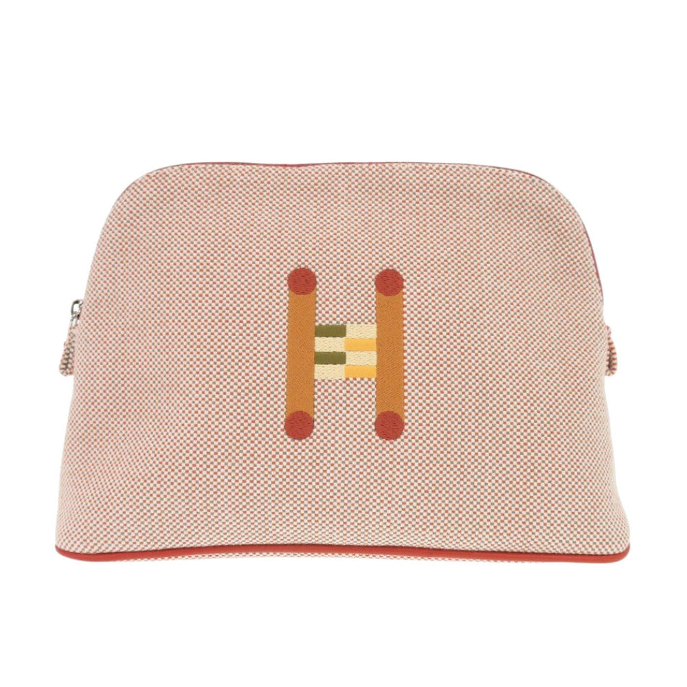 未使用 エルメス ボリードポーチ 25 MM クレイジーH コットン オレンジ 1417【中古】HERMES