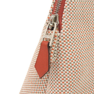 未使用 エルメス ボリードポーチ 25 MM クレイジーH コットン オレンジ 1417【中古】HERMES