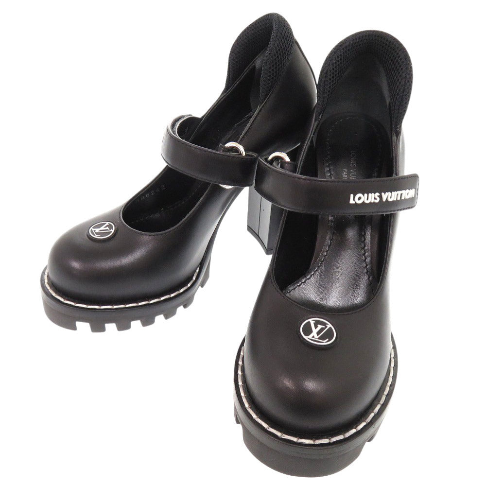 新品同様 ルイ ヴィトン モノグラム スタートレイルライン サイズ34 レザー ブラック パンプス LV 1427【中古】LOUIS VUITTON