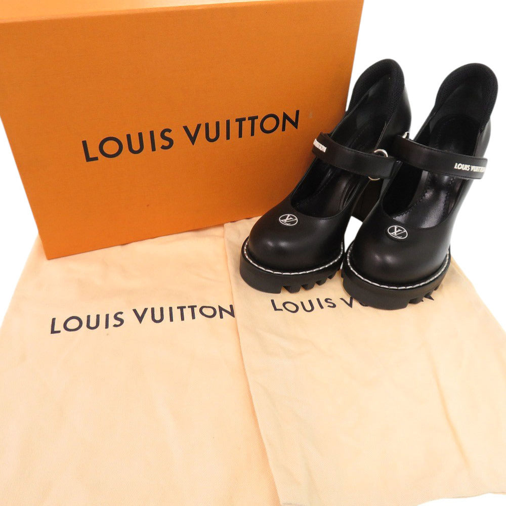 新品同様 ルイ ヴィトン モノグラム スタートレイルライン サイズ34 レザー ブラック パンプス LV 1427【中古】LOUIS VUITTON