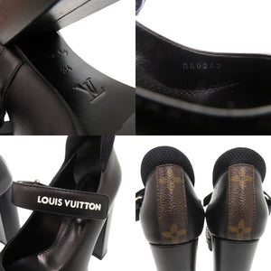 新品同様 ルイ ヴィトン モノグラム スタートレイルライン サイズ34 レザー ブラック パンプス LV 1427【中古】LOUIS VUITTON