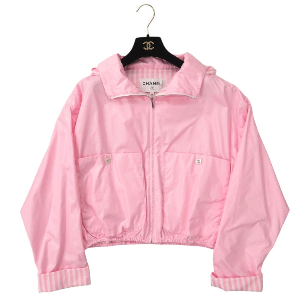 新品同様 シャネル ココビーチ ブルゾン P76226V68691 ポリエステル/コットン ピンク 1428【中古】CHANEL