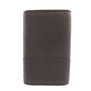 新品同様 グッチ グッチシマ 256433 レザー ブラウン 茶 6連 キーケース 1431【中古】GUCCI