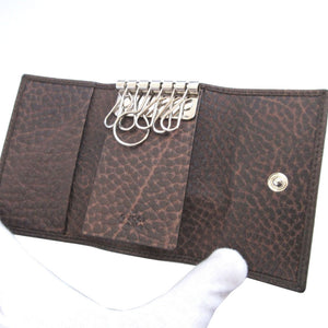 新品同様 グッチ グッチシマ 256433 レザー ブラウン 茶 6連 キーケース 1431【中古】GUCCI